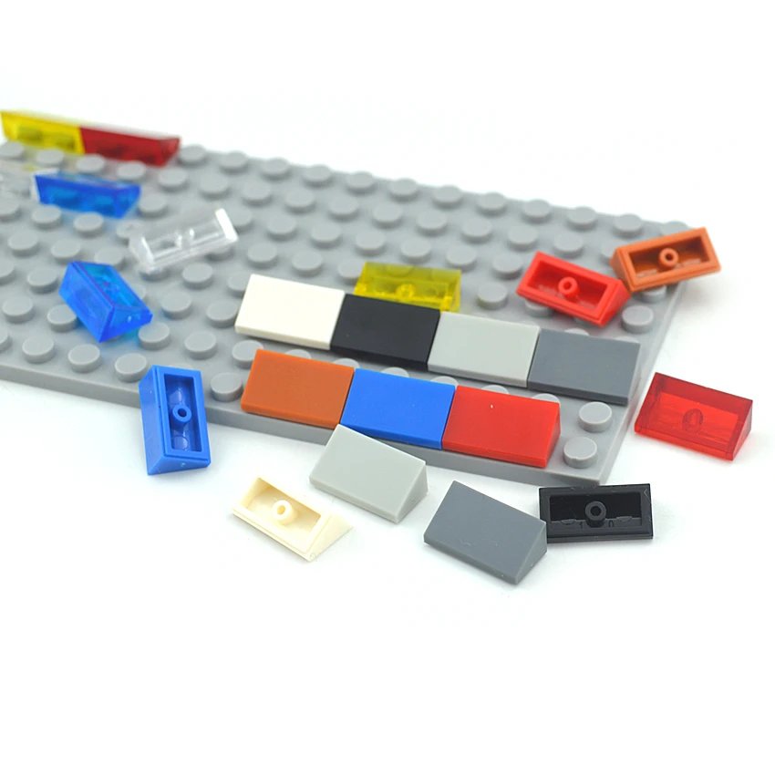 Конструктор сделай сам из 140 блоков фигурка гладкие конические кирпичи 1x2