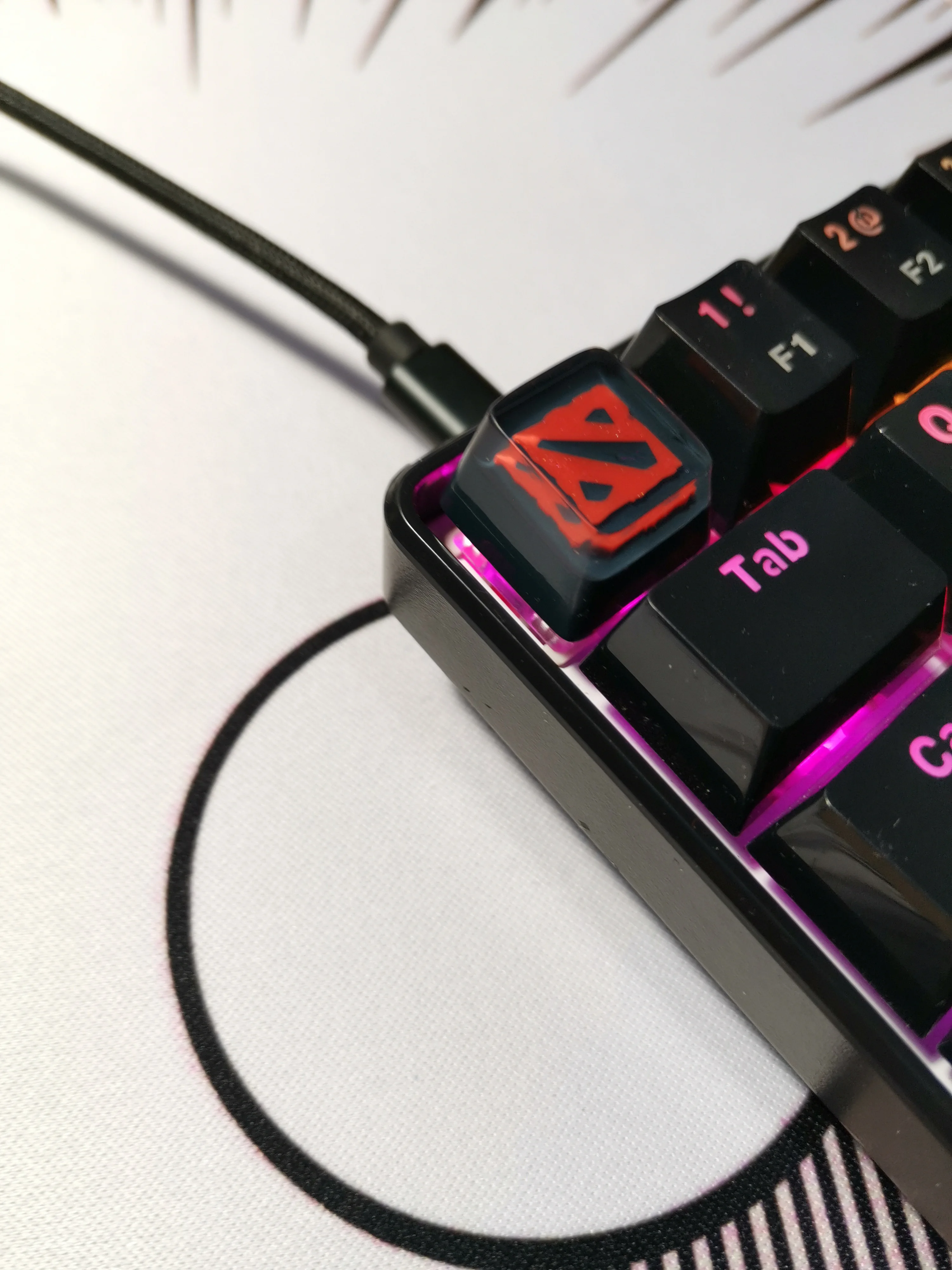 

handmade customized resin key cap for MX switches mechanical keyboard creative backlit resin keycap for Dota 2 R4 height