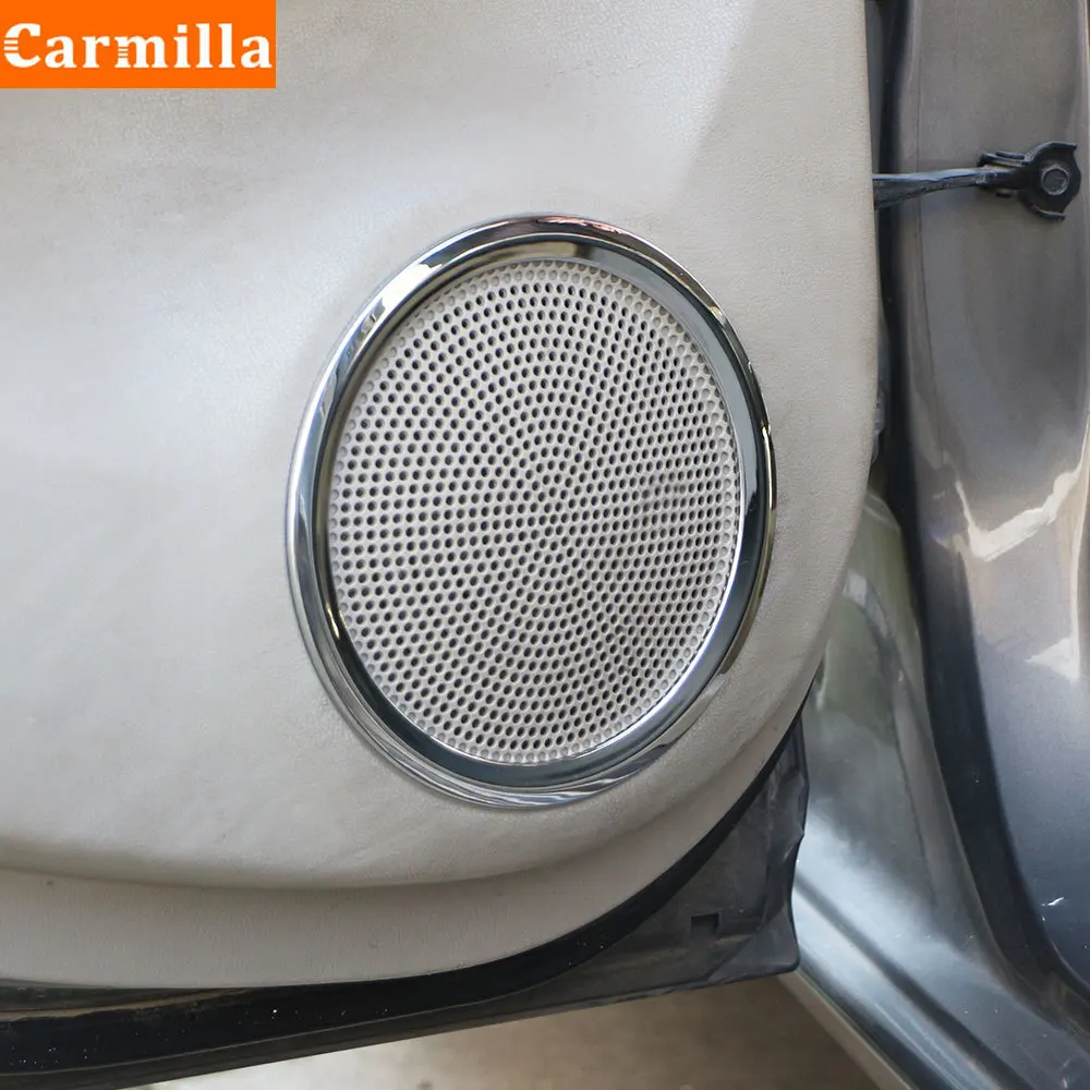 

Carmilla Door Audio Panel Cover Trim for Nissan Versa Latio Almera Sunny 2011 - 2017 ABS Chrome Audio Circle Decoration Trim