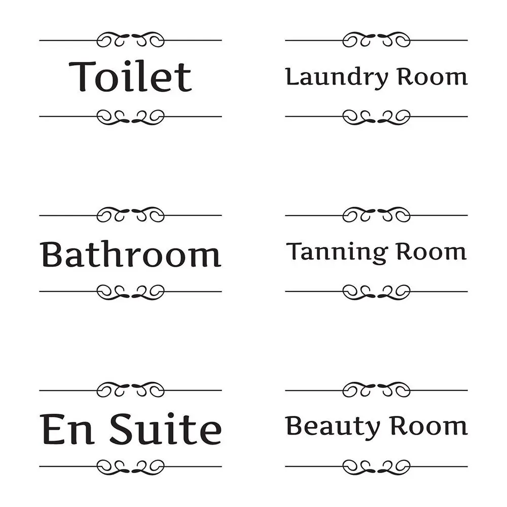 

Kitchen Bathroom Bedroom Playroom Office Entrance Sign Door Stickers Home Decoration Diy Vinyl Wall Art Toilet Decals