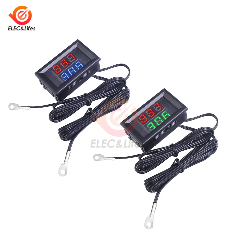 Цифровой мини терморегулятор светодиодный 4 28 в пост. Тока|Приборы для измерения