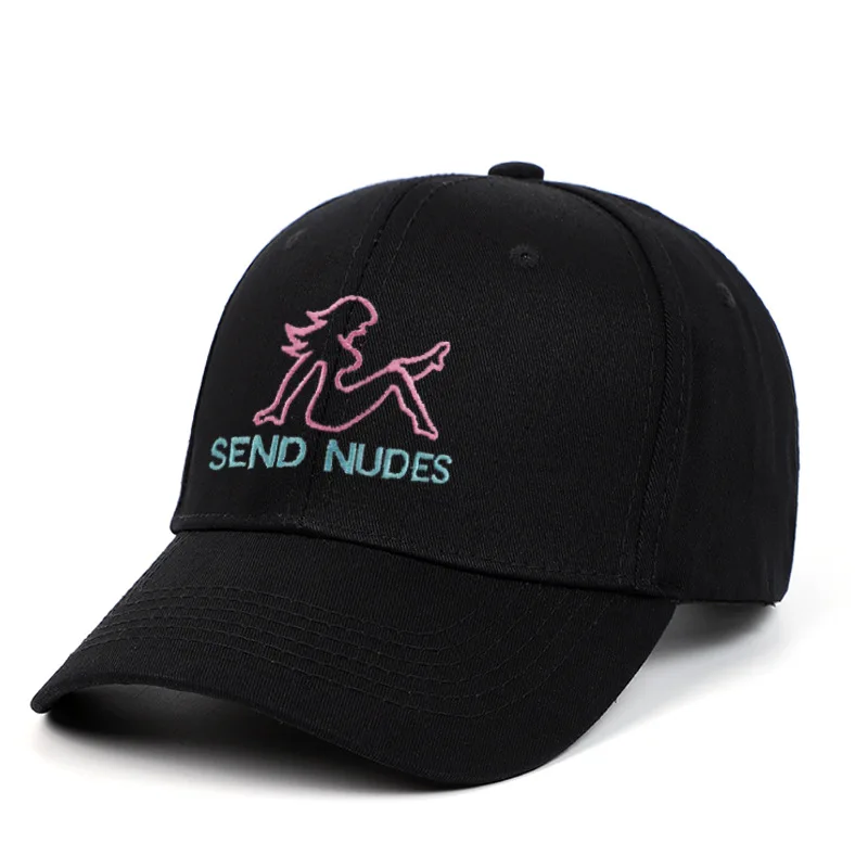 

SEND NUDES Baseball Cap Fashion Cotton Embroidery Snapback Men Hat Cap High Quality Summer Dad Hat Male Kpop Sports Hat Dropship