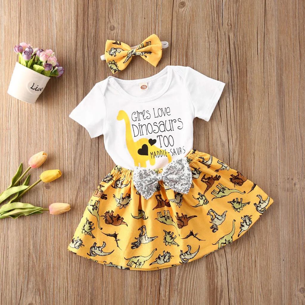 2020 для новорожденных маленьких девочек одежда детей летний ромпер с динозавром