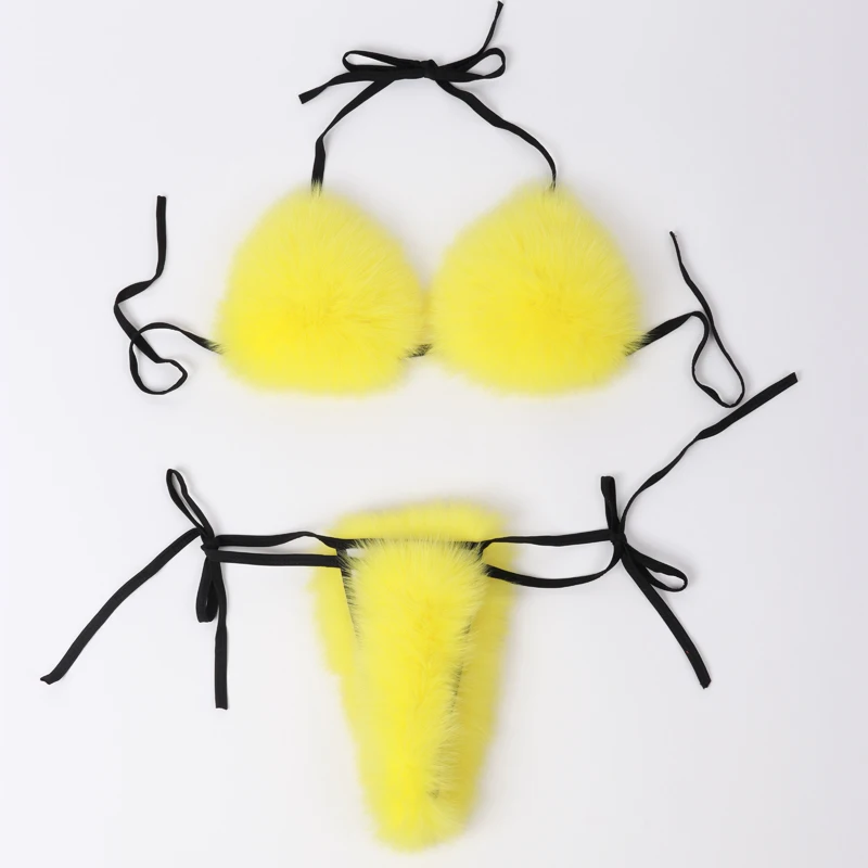 Женское бикини из натурального меха|Купальники| |