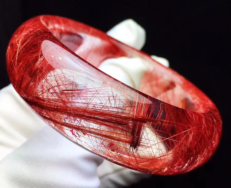 Натуральный красный Rutilated Кварц женский браслет леди из Бразилии драгоценный