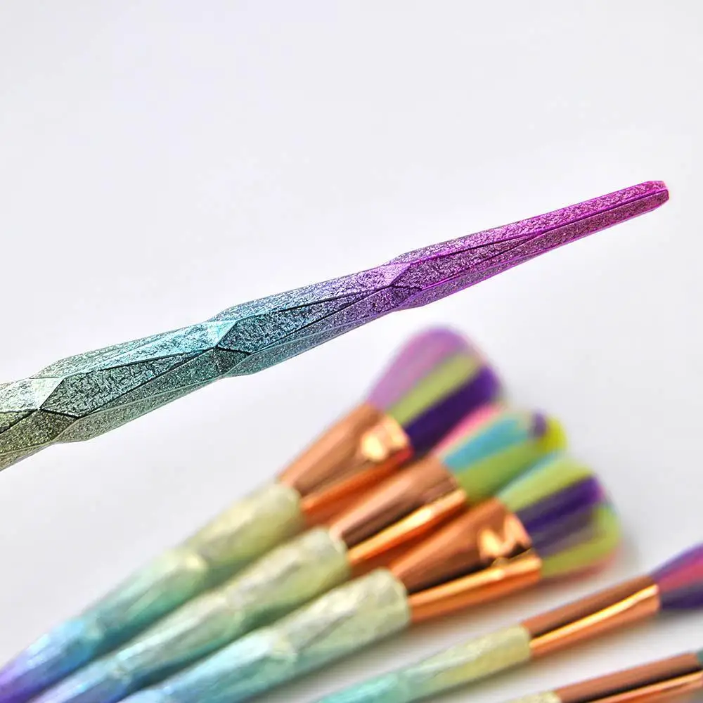 7 шт 3D блестящие алмазные кисти для макияжа с единорогом набор растушевки основы