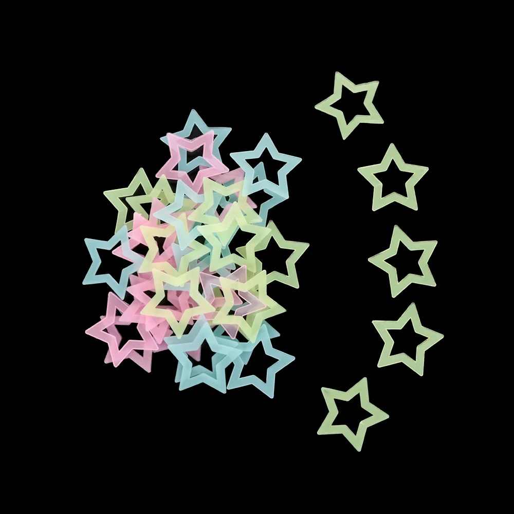 40 шт. светящиеся наклейки s светится в темноте креативные яркие виде звезд