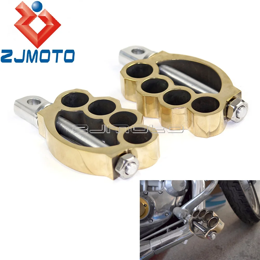CNC Solid Brass Footpegs Male Mount Foot Pegs For Harley Sportster 883R 883L 48 Softail Dyna Touring Knuckles Footrests Pedals