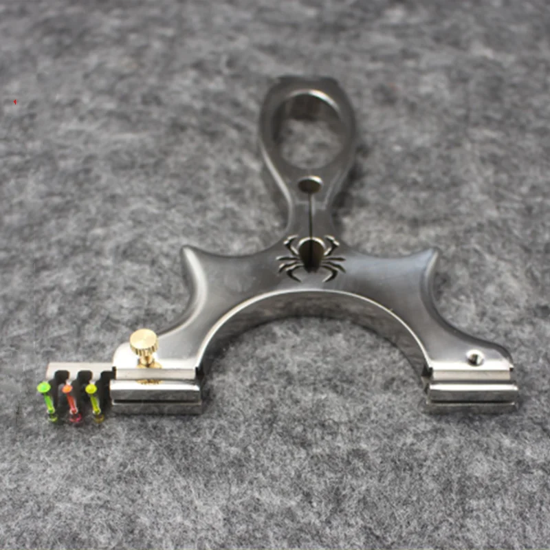 

Hot sale high quality stainless steel hunting shooting slingshot high strength flat rubber band outdoor shooting competitive sli