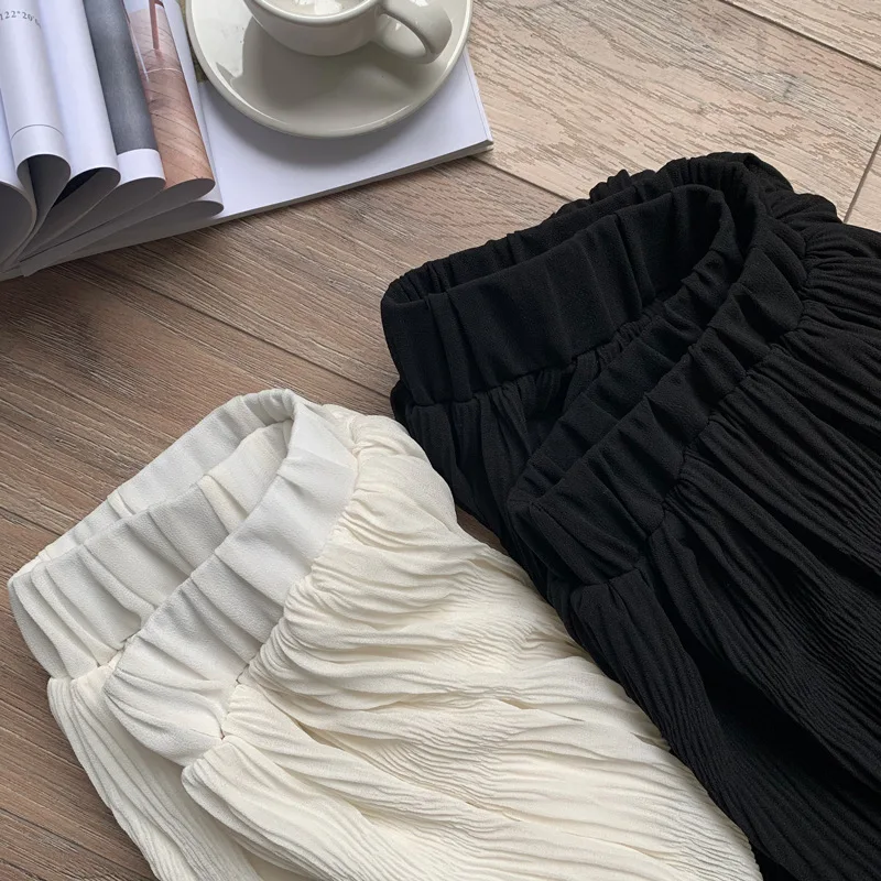 

2020 Harajuku Chiffon Women Skirts High Waist Solid Pleated Skirt Casual Elegant Skirts Women Jupe Femme Faldas Saias Streetwear