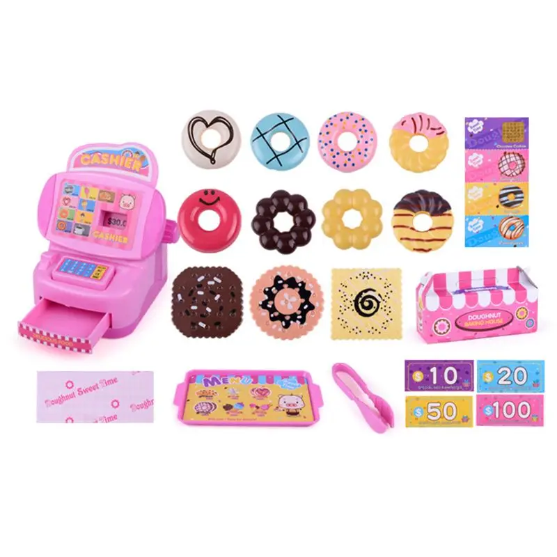 

Simulation Selling Doughnuts Shop Dessert Pretend Play Early Education Toy For Kids Gift L4MC