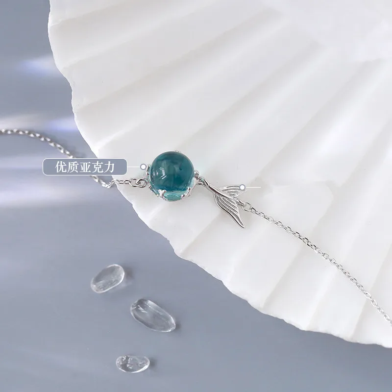 Браслеты женские регулируемые из серебра 925 пробы с синими кристаллами амулет