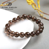 jd natural smoky quartzs bracelet men women bracelet healing energy gift lucky jewelry 4mm 14mm round beads