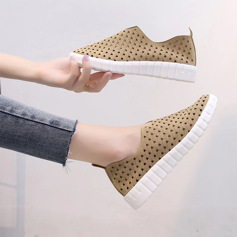 

Женские кроссовки из сетчатого материала, на плоской подошве, Размеры 35-43