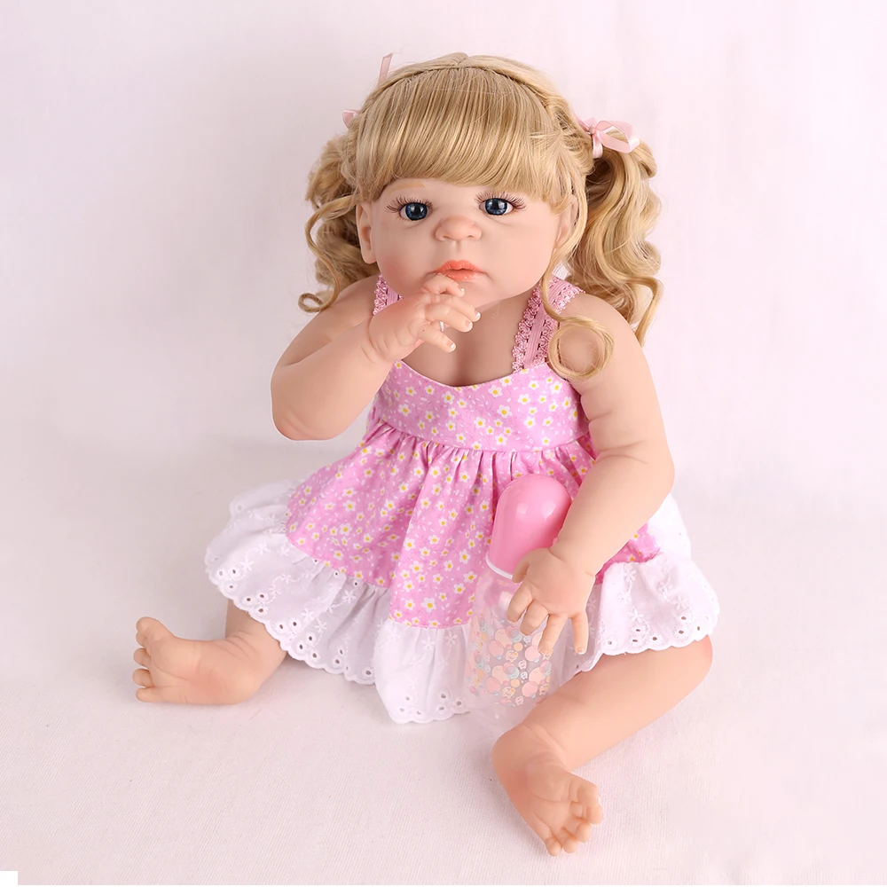 Полностью силиконовые куклы Reborn Baby 22 дюйма 55 см реалистичный младенец похожий на