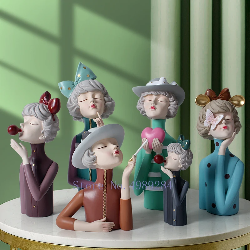 Креативная Статуэтка с изображением девушки из смолы | Дом и сад