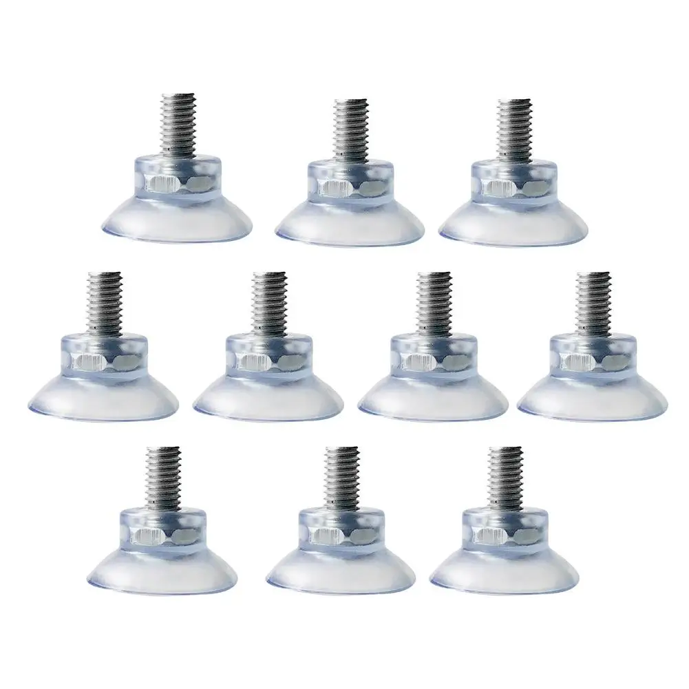 

10pcs Transparent PVC Strong Suction Cup Replacements For Glass Table Tops M8 Screw Plastic Sucker Hooks Home Suction Cup Hooks