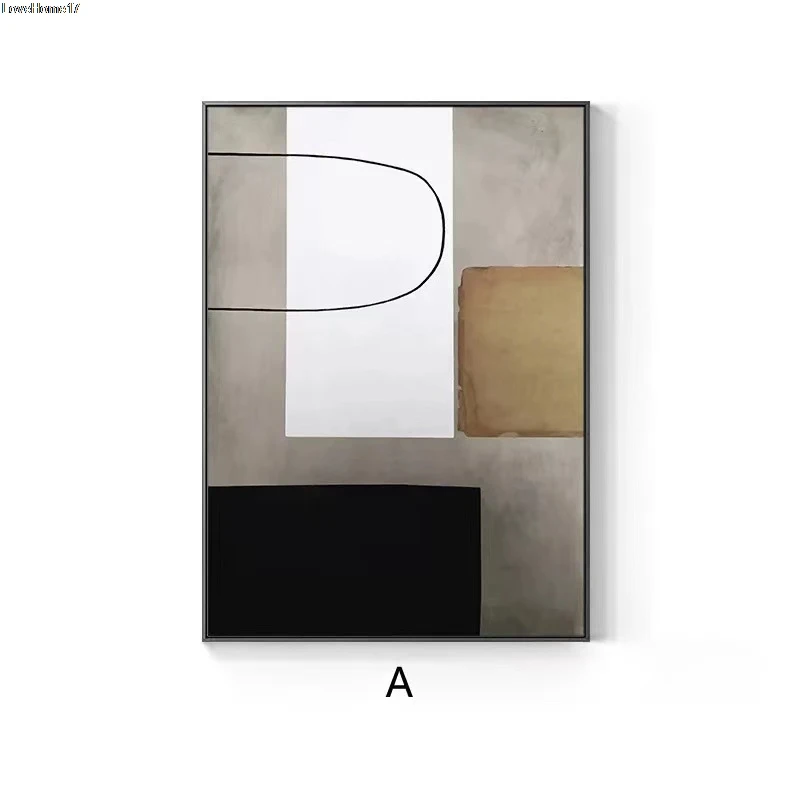 

Art Abstract Painting Geometric Character Poster Simple Decoration Room Living Room Porch Frameless Oil Painting Monotone Color