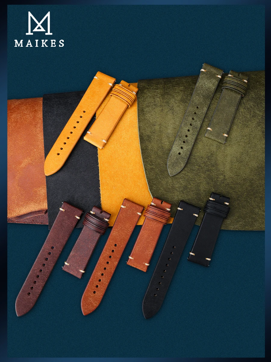 Luxury Handmade Watch Strap Quick Release or IWC Compatible with OMEGA  Watch Bracelet 20mm 21mm 22mm Vintage Leather Watch Band