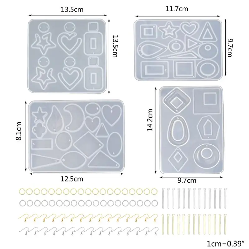 

1 Set Crystal Epoxy Resin Mold Earring Pendant Casting Silicone Jewelry Mould