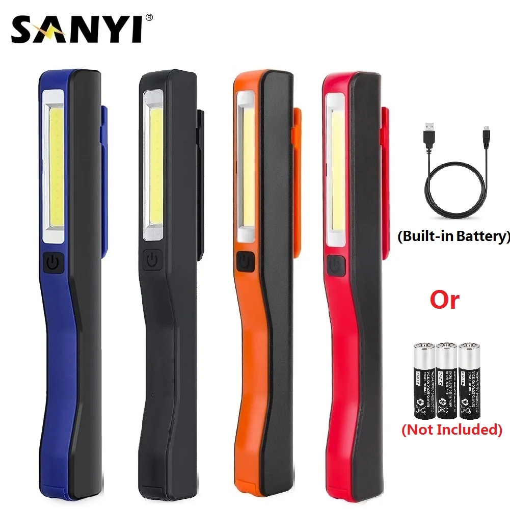 Портативный COB светодиодный вспышка светильник Магнитный рабочий USB