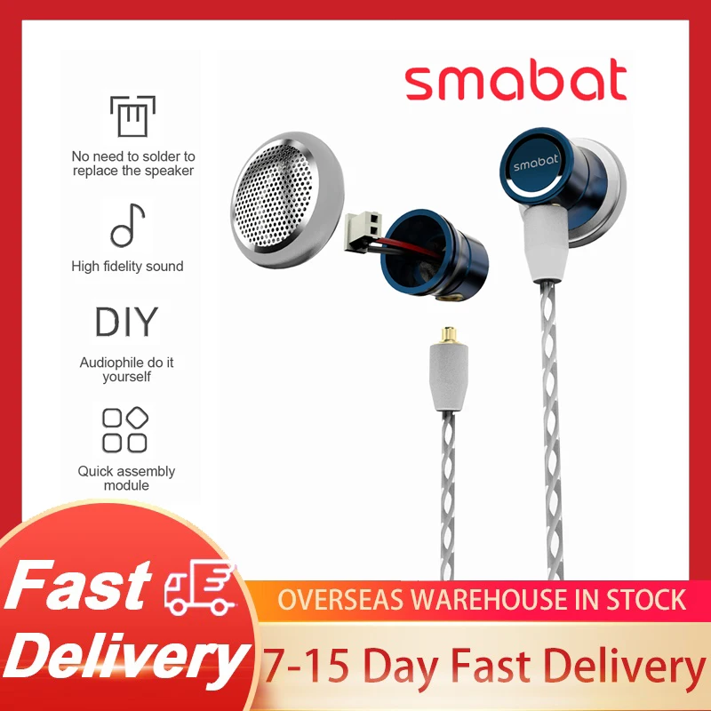 

Smabat M0 Module Wired Earphone Earbuds 3.5mm Driver Module Upgrade 15.4mm Titanium Plated Detachable MMCX Cable Headphones