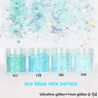 Холодные Синие Цвета, серия Flakies блестка для ногтей, 1 банка, голографическая мода, мелкие блестки, порошки, разноцветные блестки, пыль, декор для ногтей