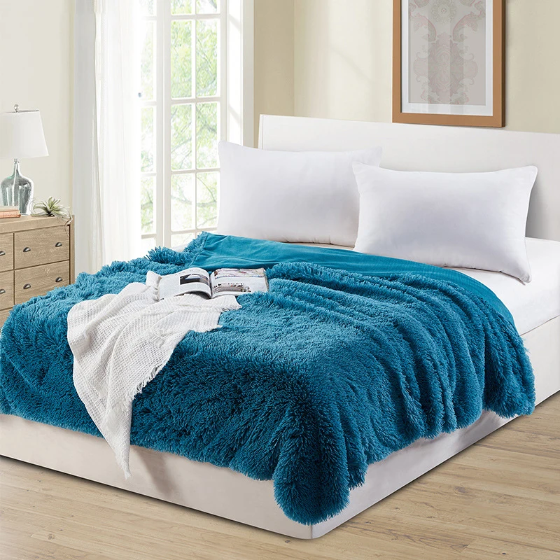 Одностороннее плюшевое одеяло cilect однотонное супермягкое домашнее покрывало