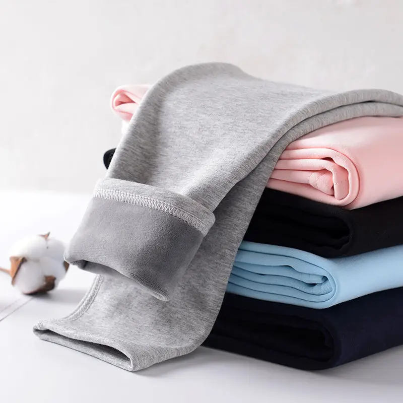 

2021 Autumn Winter Baby Boys Girls Velvet Leggings Kids Thicken Warm Elastic Waist Cotton Pants Children Girls Legging W333