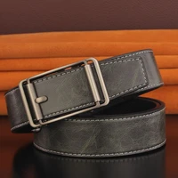 high quality dark gray belt mens automatic buckle designer belt casual leather young boy fashion cehomture homme