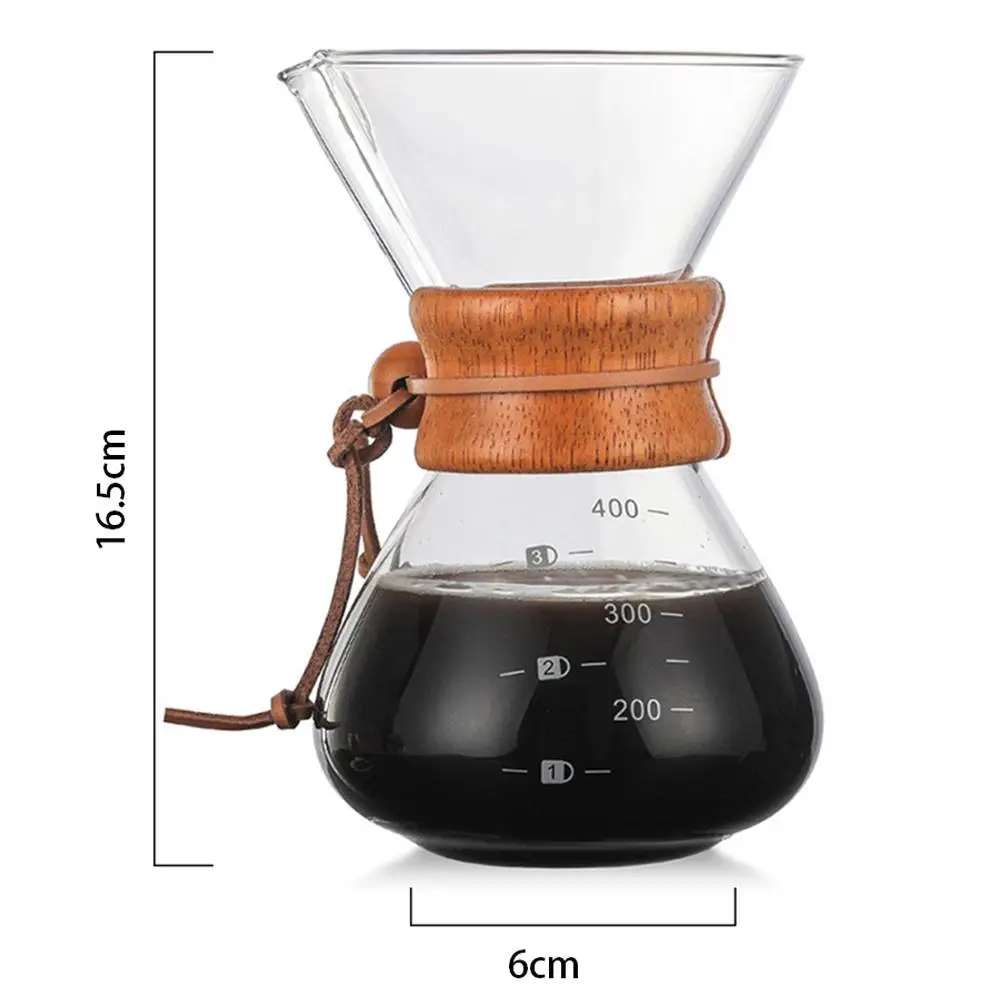 400 мл высокоборосиликатное Стекло для кофе ручная капельная Кофеварка