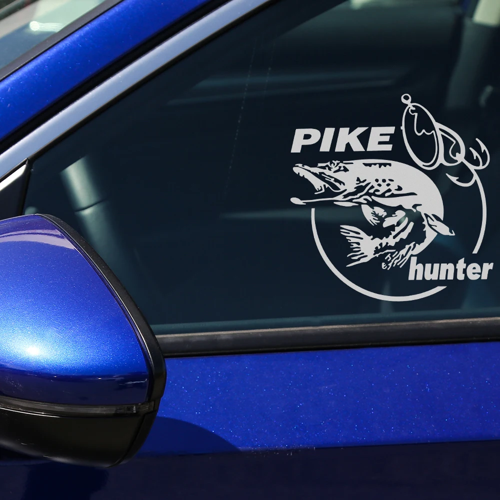 LEEPEE Творческий Рыбалка силуэт узор Авто наклейки с рыбой сплошные оконные