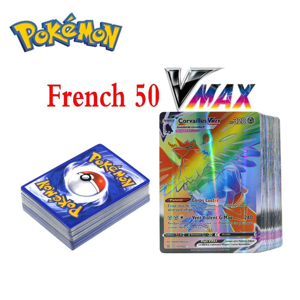 2021 новые карты Pokemon 50 шт.-300 шт. Vmax Charizard Rainbow Tag Team GX Game Battle Carte торговая карта игрушки