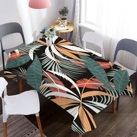 3d table cover tropical plants leaf pattern coffee tablecloth picnic table cloth birthday party dinner for home decoration