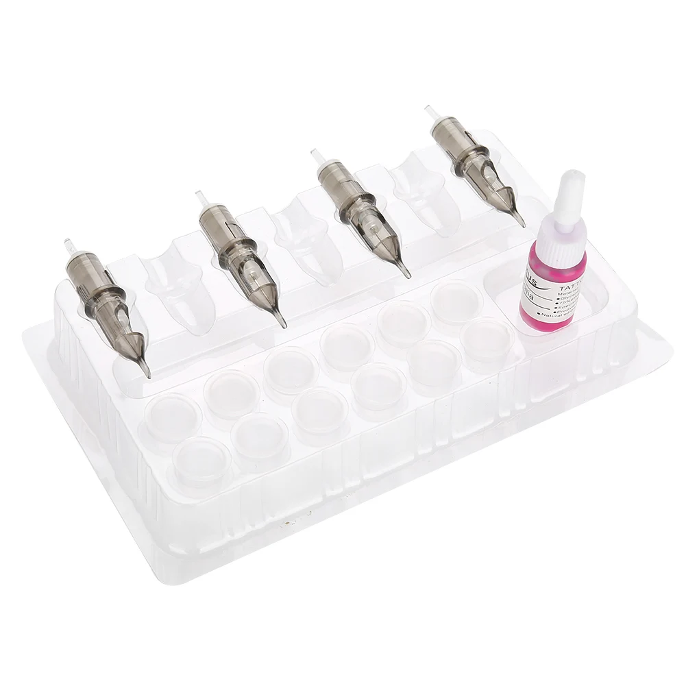 20 шт одноразовые татуировки картридж держатель игл лоток Прозрачный Пластик
