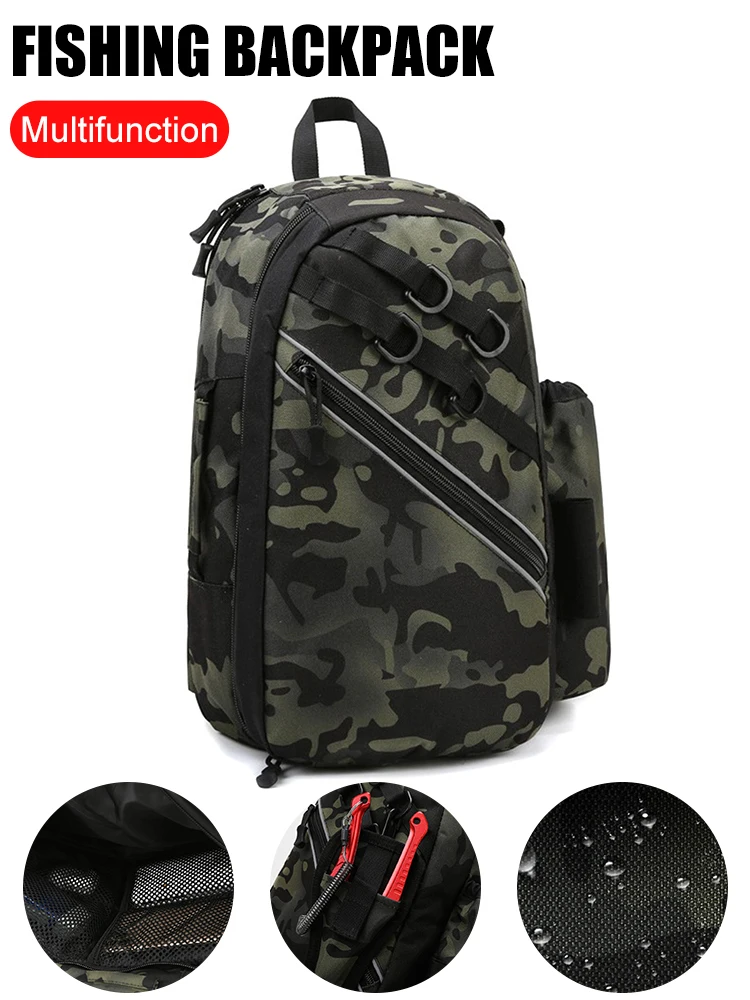 

Сумка для рыбалки с держателем для удочки, складная сумка на плечо, поясная сумка большой емкости, уличный рюкзак для рыболовных снастей, су...