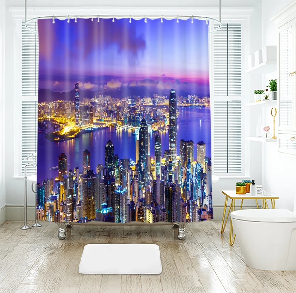 3d занавески для душа в европейском стиле и с морской тематикой водонепроницаемые