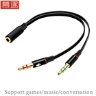 Новый модный универсальный 3,5 мм стерео аудио штекер-2 гнезда для наушников и микрофона Y-разветвитель аудио кабель Шнур Проводной адаптер 2 в 1