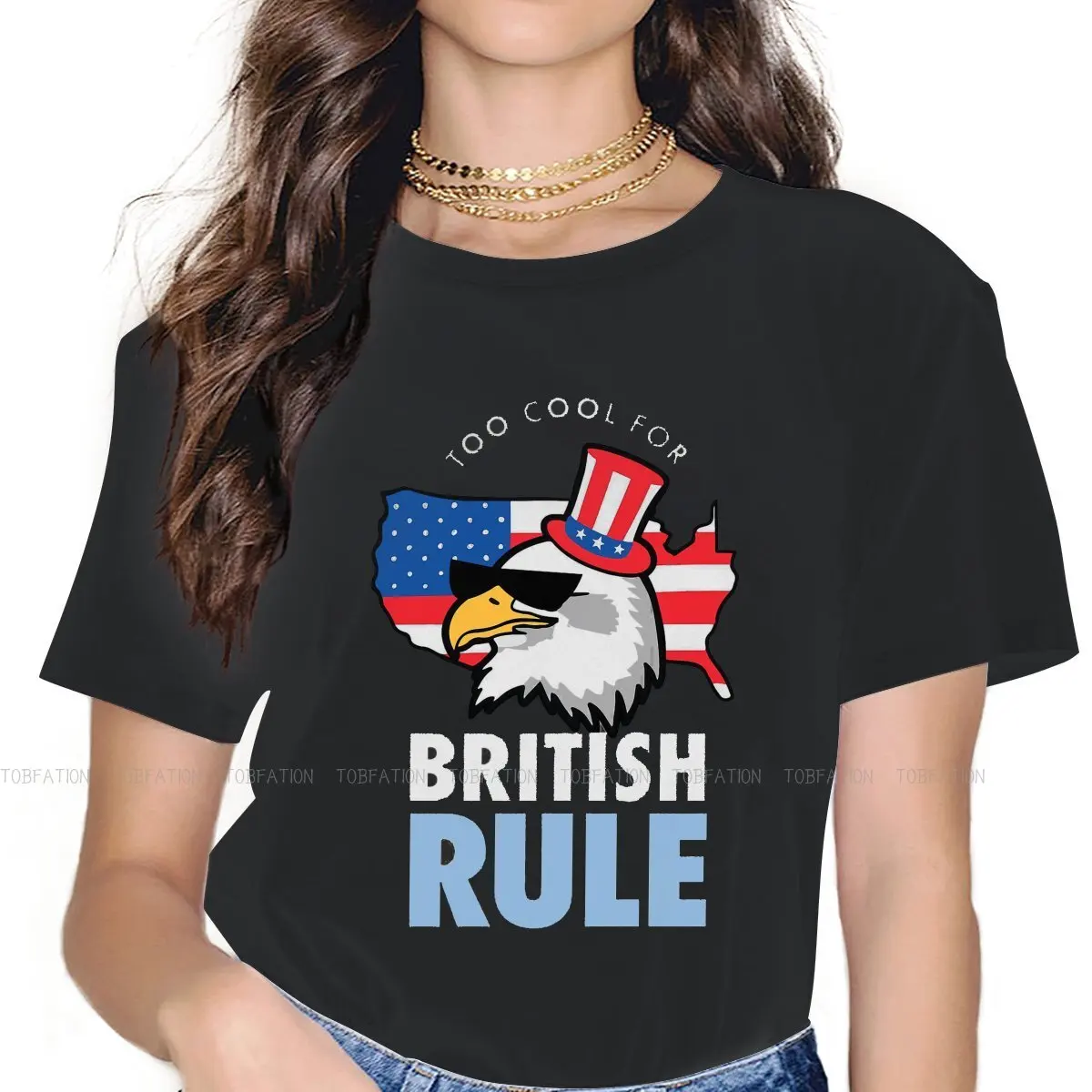 

Too Cool For British Rule Hipster TShirts Uncle Sam Samuel Wilson Elderly People Girl Harajuku Streetwear T Shirt Round Neck