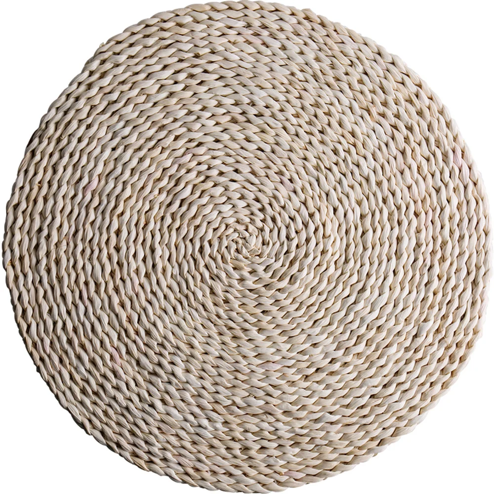 Японский плетеный коврик ручной работы из кукурузы круглый соломы и трикотажа