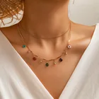 Чокер женский с эмалью, милая двойная узелковая цепь, короткое ожерелье с подвесками, летняя дизайнерская бижутерия