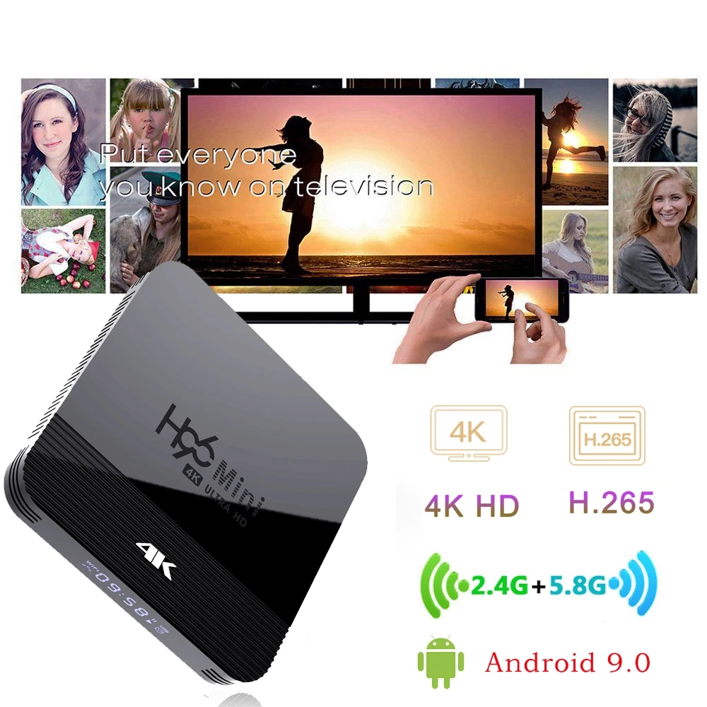 ТВ-приставка H96 Mini H8 Android 9 0 RK3228A 4K Smart TV H.265 2 4G Wi-Fi Google Player четырехъядерный