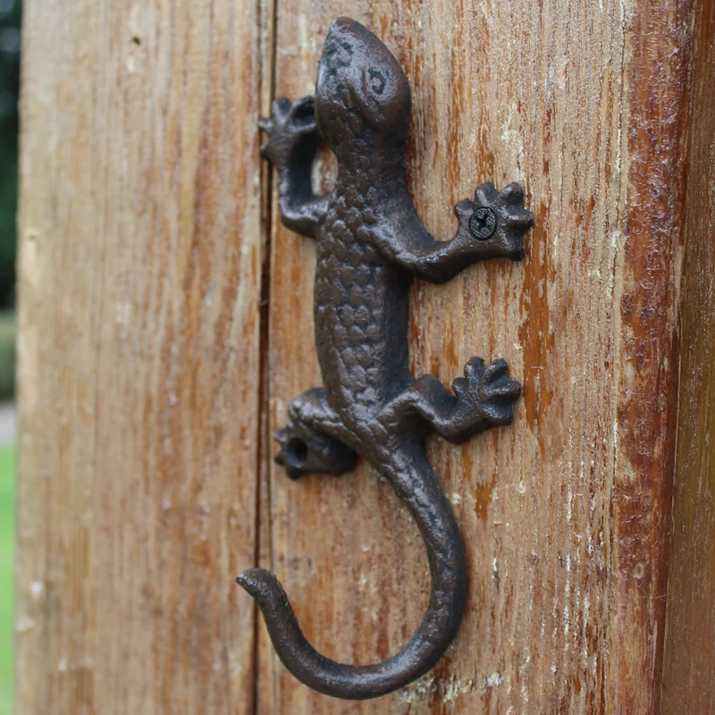 Чугунная настенная вешалка Gecko с крючком для вешалок пальто шляп ключей