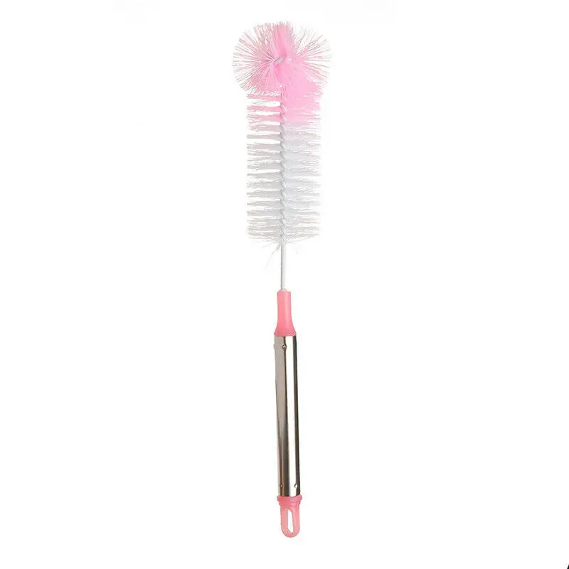 

Long Handle Bendable Cups Wash Glass Bottle Cleaner Brush Kitchen Sponge Cleaning Tool Stainless Steel Handle Hangable