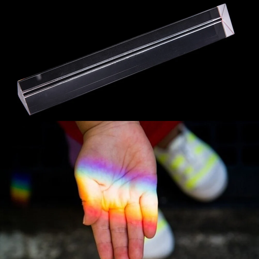 

20CM Mini Prism Optical Glass Triple Triangular Prism Refractor Physics Experiment Office School Stationery Supplies