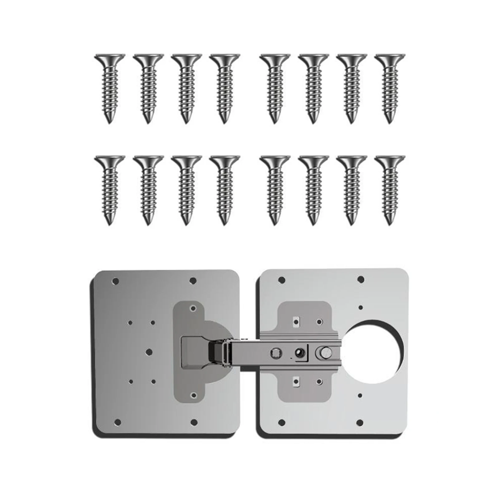 

Hinge Repair Plate with Screws for Cabinet Furniture Drawer Window Stainless Steel Plate Repair Accessory HVR88