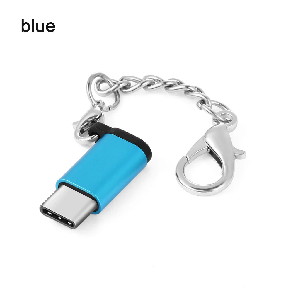 Blue 1 шт. type C OTG адаптер Micro USB Женский USB-C Мужской USB 3,1 конвертер адаптер для Android huawei шнур для связки ключей аксессуары для телефонов - Цвет: Blue