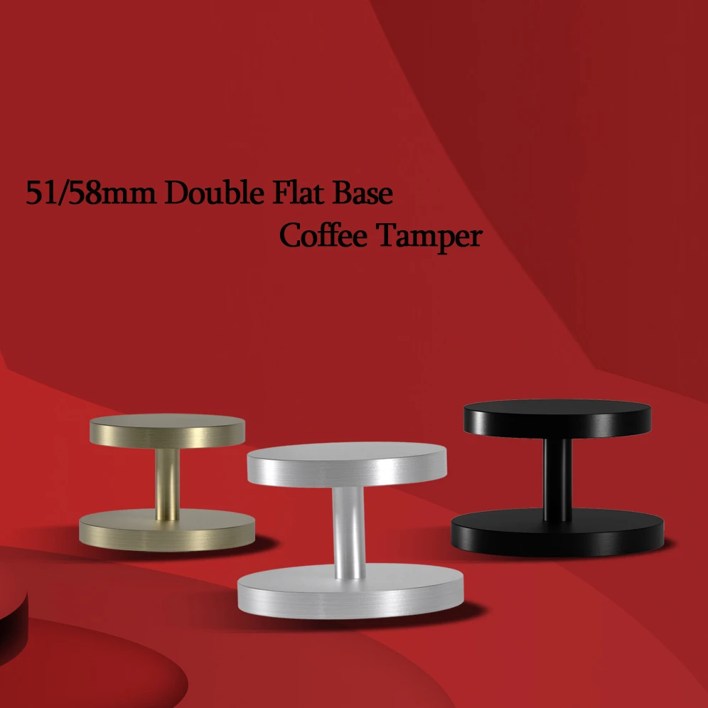 Зеркальный Темпер для кофе пищевой твердый алюминий двойная плоская основа 51 мм