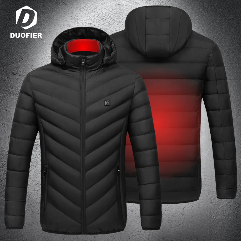 

Electric Heated Solid Jackets USB Heating Hooded Cotton Coat Camping Hiking Hunting Thermal Warmer Jacket Winter Outdoor 7XL 8XL