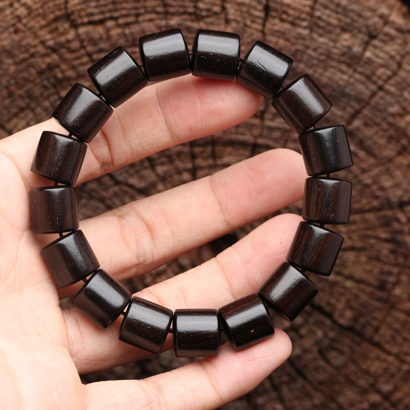 

Natural Black Wood Tibetan Buddhist Prayer Beads Men And Women 15 Mm Wooden Beads Meditation Bracelet Yoga Bracelet